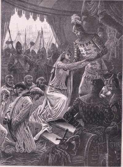 La reina Felipa intercediendo por los burgueses de Calais AD 1347 de Charles Gregory